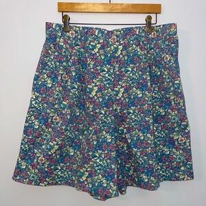 Womens LL Bean Shorts Skort Size 1X / 18 Cotton Vintage Floral